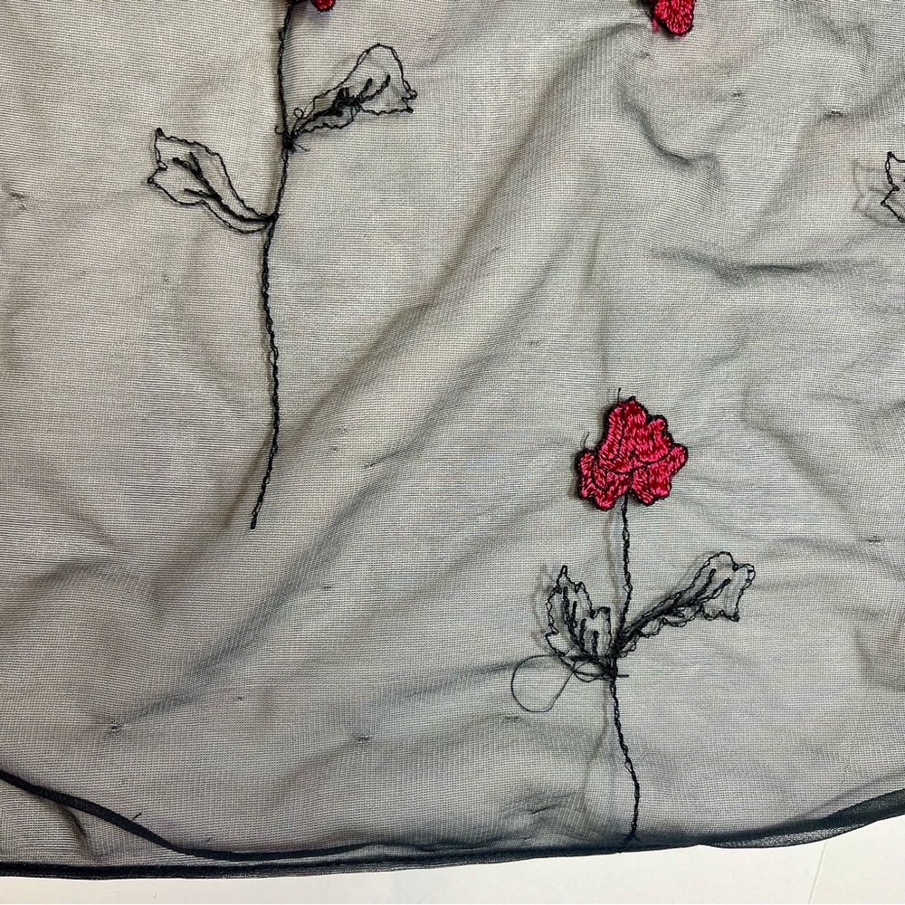 Vintage Betsey Johnson Sheer Dress Embroidered 90s Y2K Whimsygoth Fairy Floral P - Picture 14 of 14